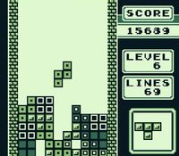 une photo d'Ã©cran de Tetris sur Nintendo Game Boy